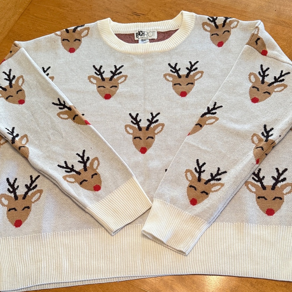 Beach Riot for Anthropologie absolutely love this Reindeer Pattern Sweater SZ XL